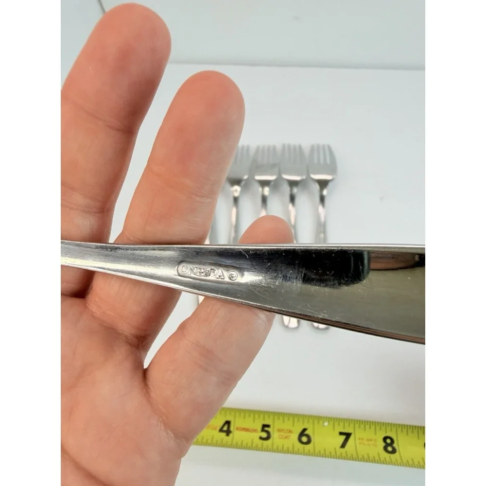 Oneida Satin Bristol Everdale Stainless Dinner Forks Lot Of 6